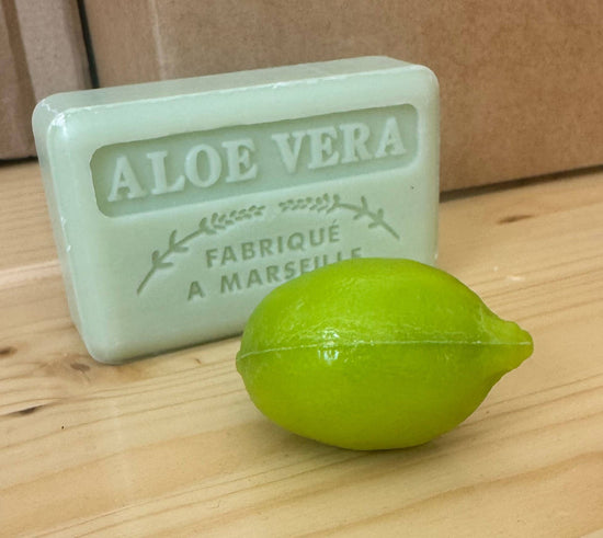 30g French Soap in Lime Shape, a vegan-friendly Marseille soap enriched with organic shea butter and Grasse fragrances.