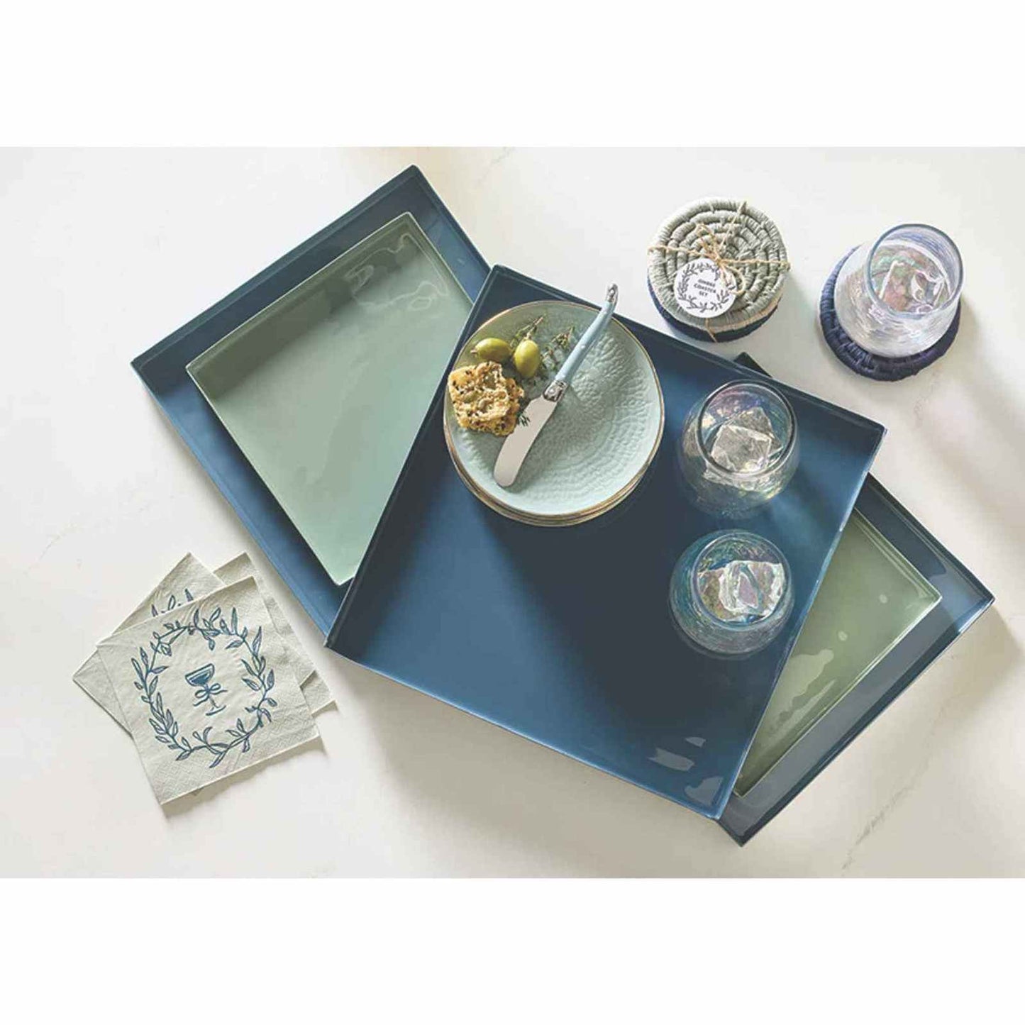 
                  
                    Nested Blue Enamel Blue Square Trays - Set of 3 - Curated Home Decor
                  
                