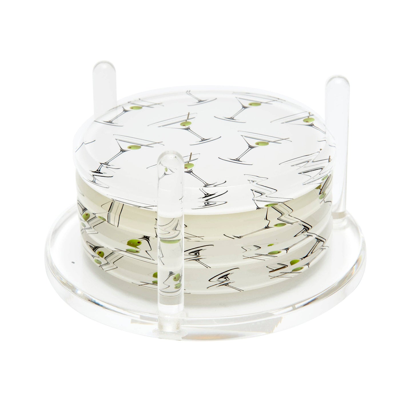 MARTINI GLASS DRINK COASTERS - Curated Home Decor
