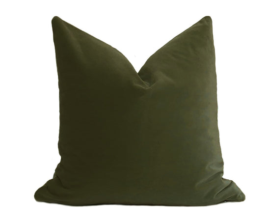 Willa Skye Home - Plush Velvet Pillow Cover - Olive: 20x20 - Curated Home Decor