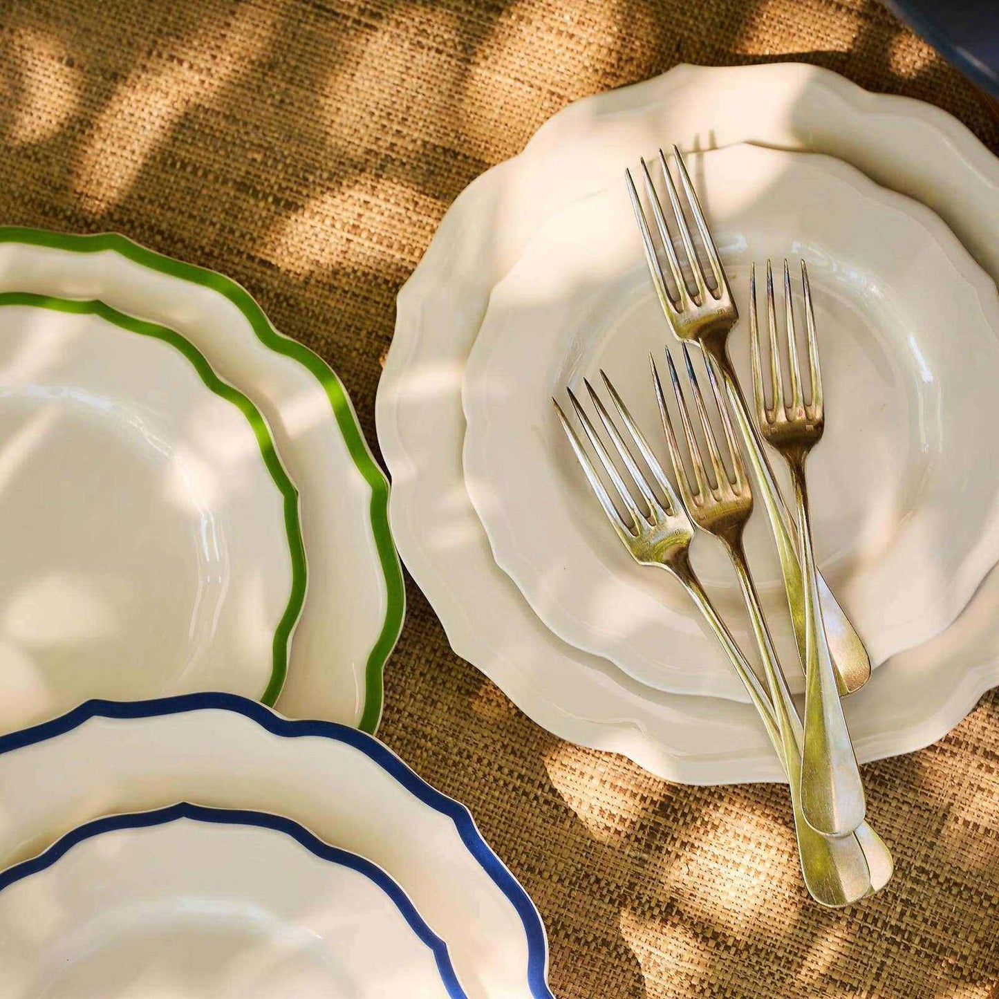 
                  
                    Green Trim Scalloped Verde Salad Plate 8” - Curated Home Decor
                  
                