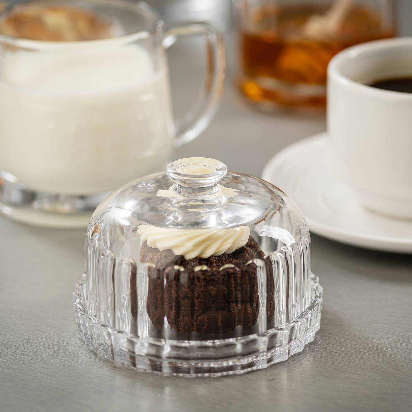 
                  
                    Glass Dessert Dish with Lid - Curated Home Decor
                  
                