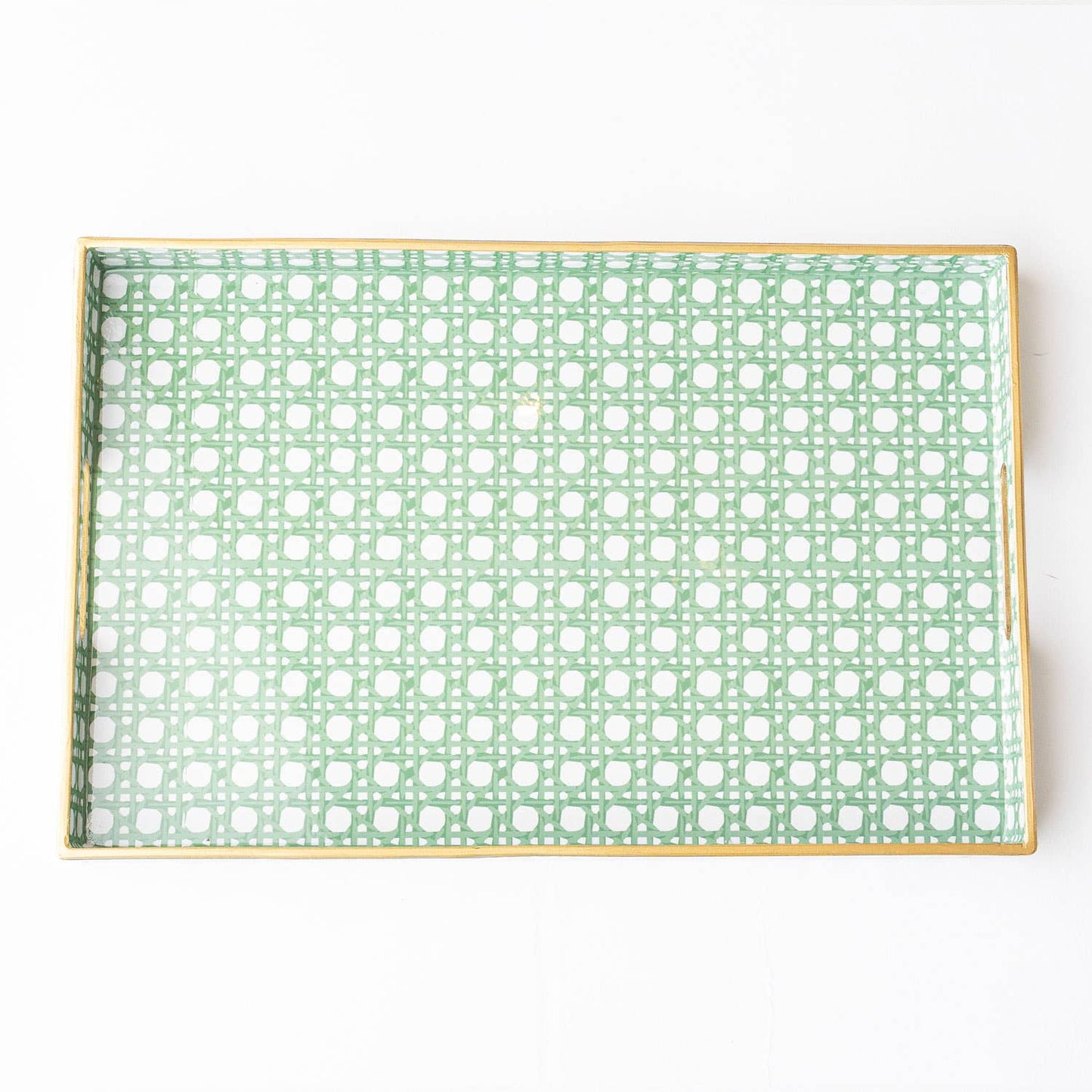Green Cane Rectangular Tray - Curated Home Decor