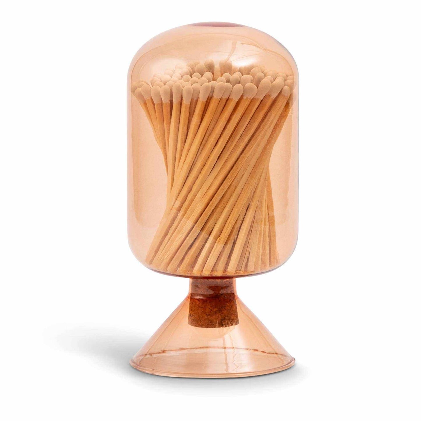 
                  
                    120pk Matches in Glass Amber Bottle Cloche Small - 3.94" - Curated Home Decor
                  
                