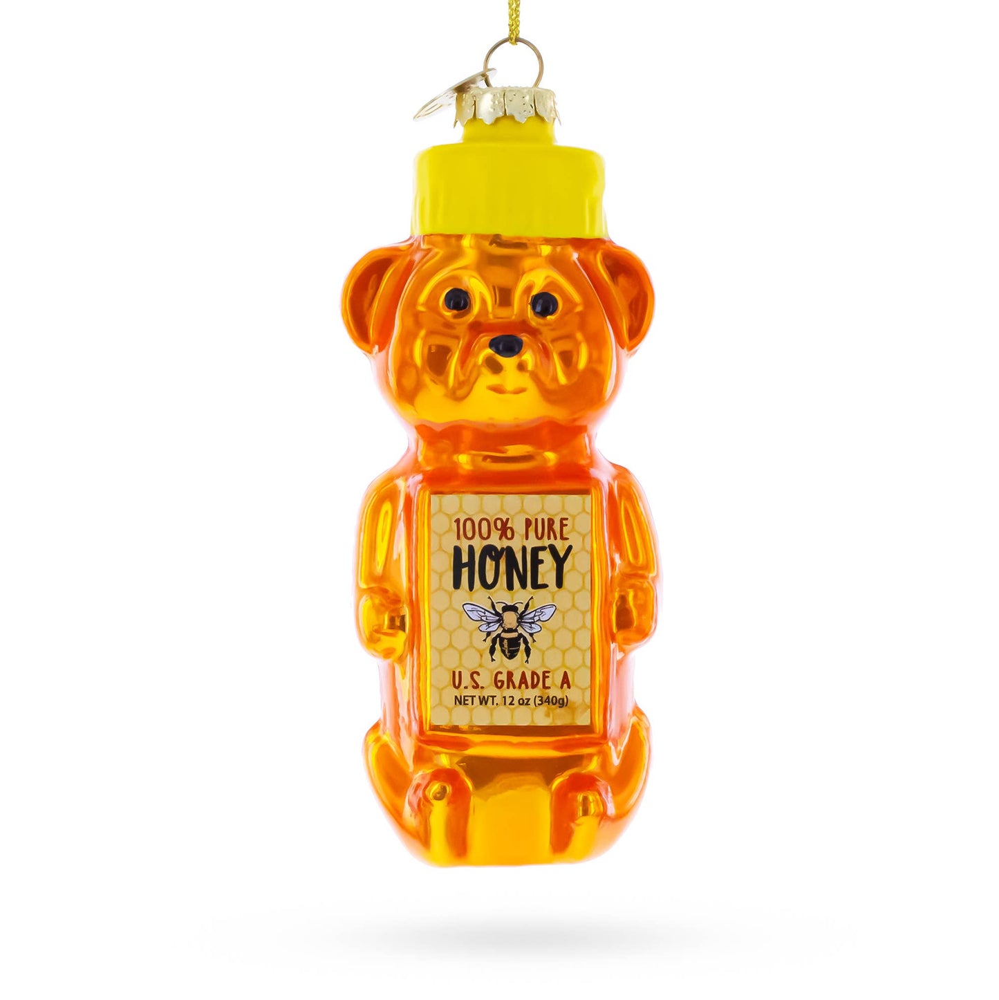 Honey Bear Bottle Glass Ornament - Curated Home Decor