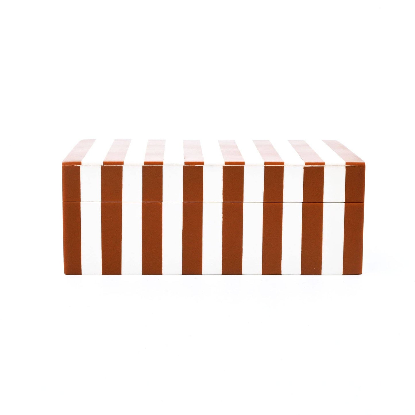 
                  
                    Brown Striped Resin Storage Box | MDF Decorative Organizer - Curated Home Decor
                  
                