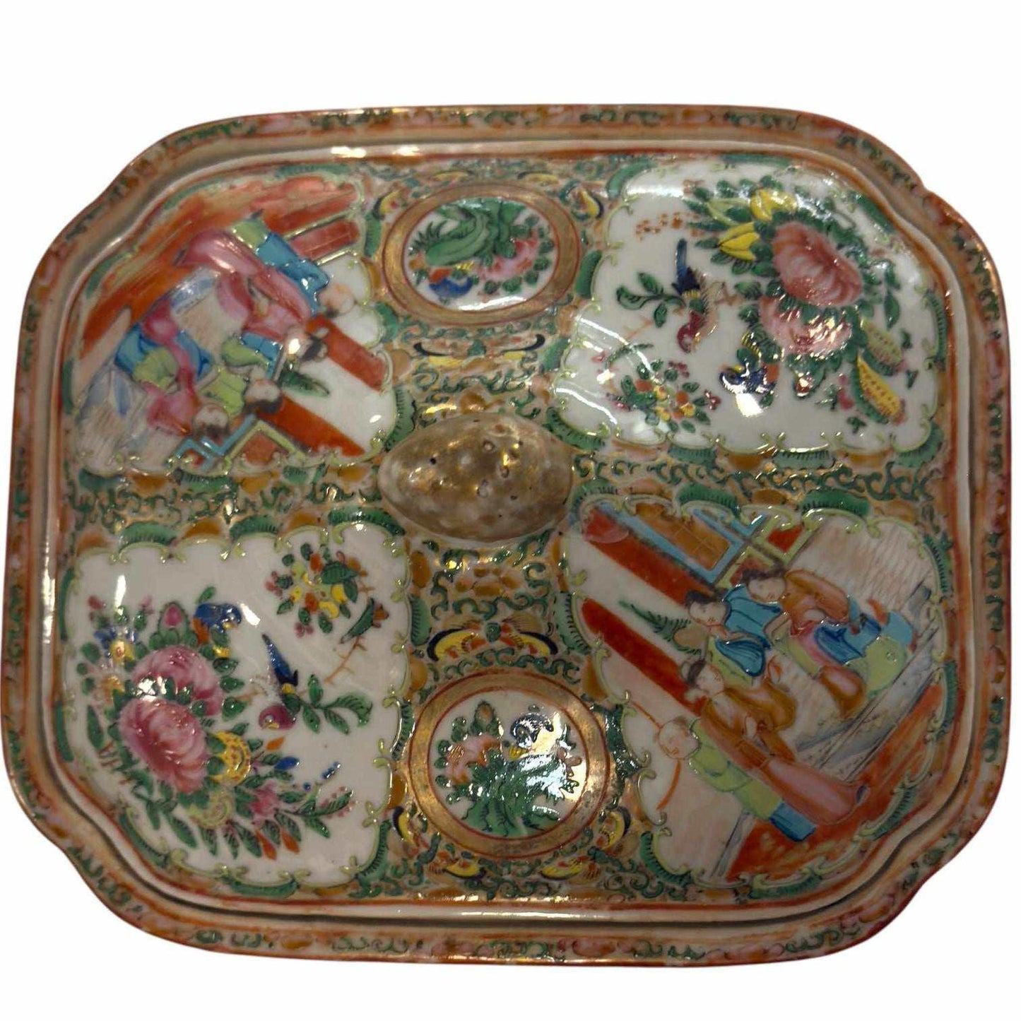 
                  
                    Chinese rose medallion, rectangular cover bowl 19th c. - Curated Home Decor
                  
                