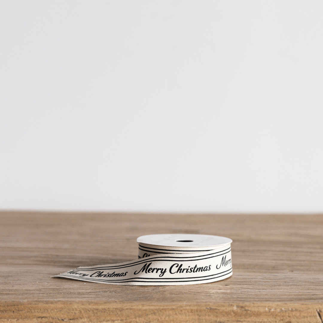 
                  
                    Black Cursive Merry Christmas Ribbon, 1" (Pre-Order: Ships Late September) - Curated Home Decor
                  
                
