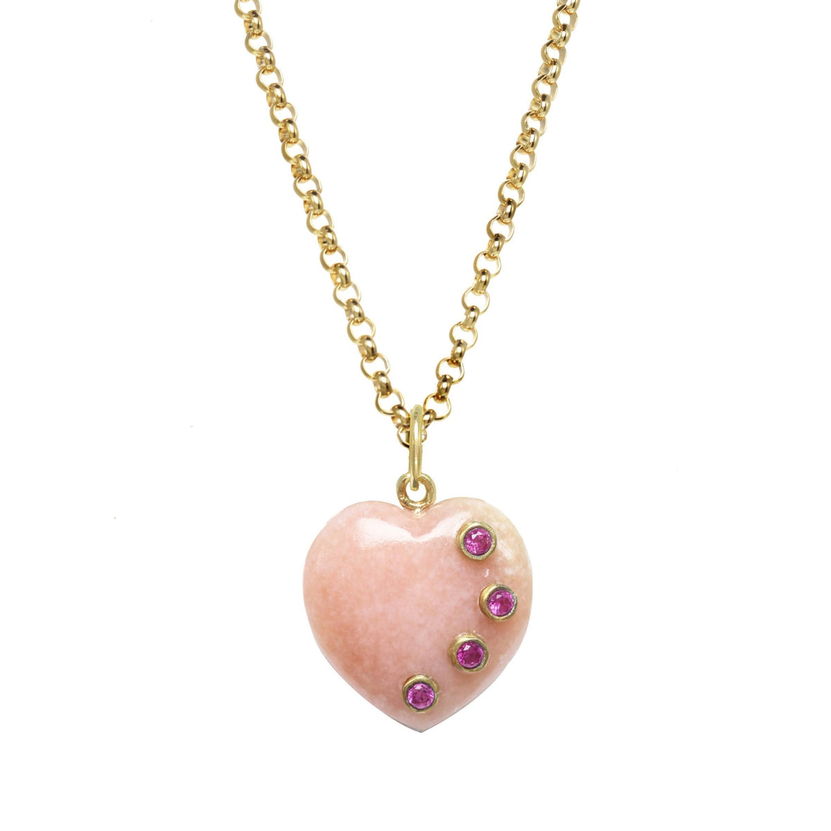 Pink Opal Heart Necklace - Curated Home Decor