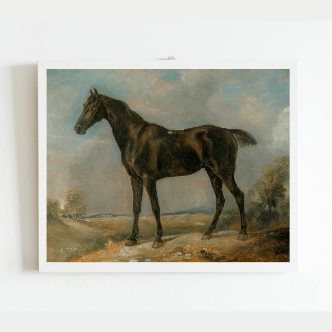 
                  
                    Black Riding Horse Antique Art Print - Curated Home Decor
                  
                