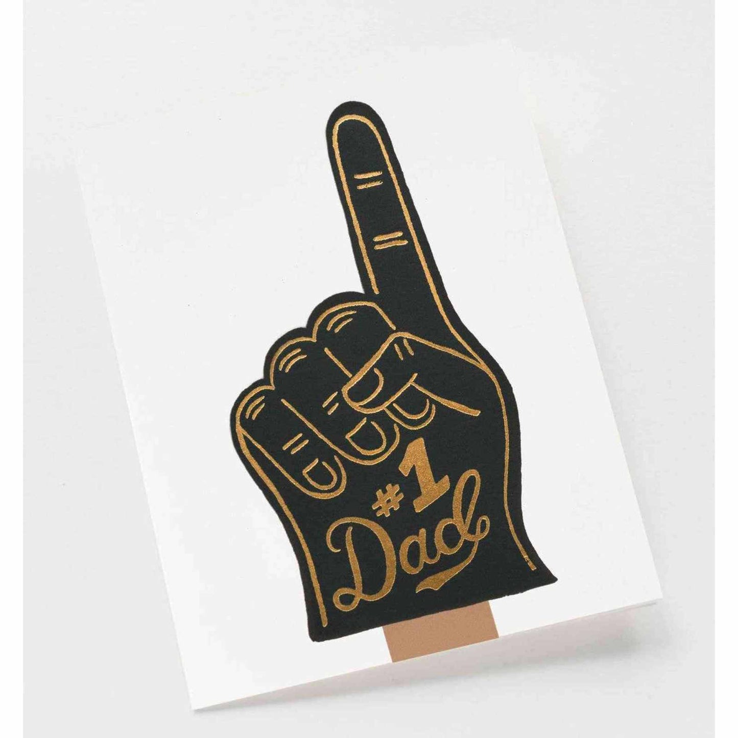 Bold #1 Dad Father's Day card with metallic gold foil on white paper and blank interior