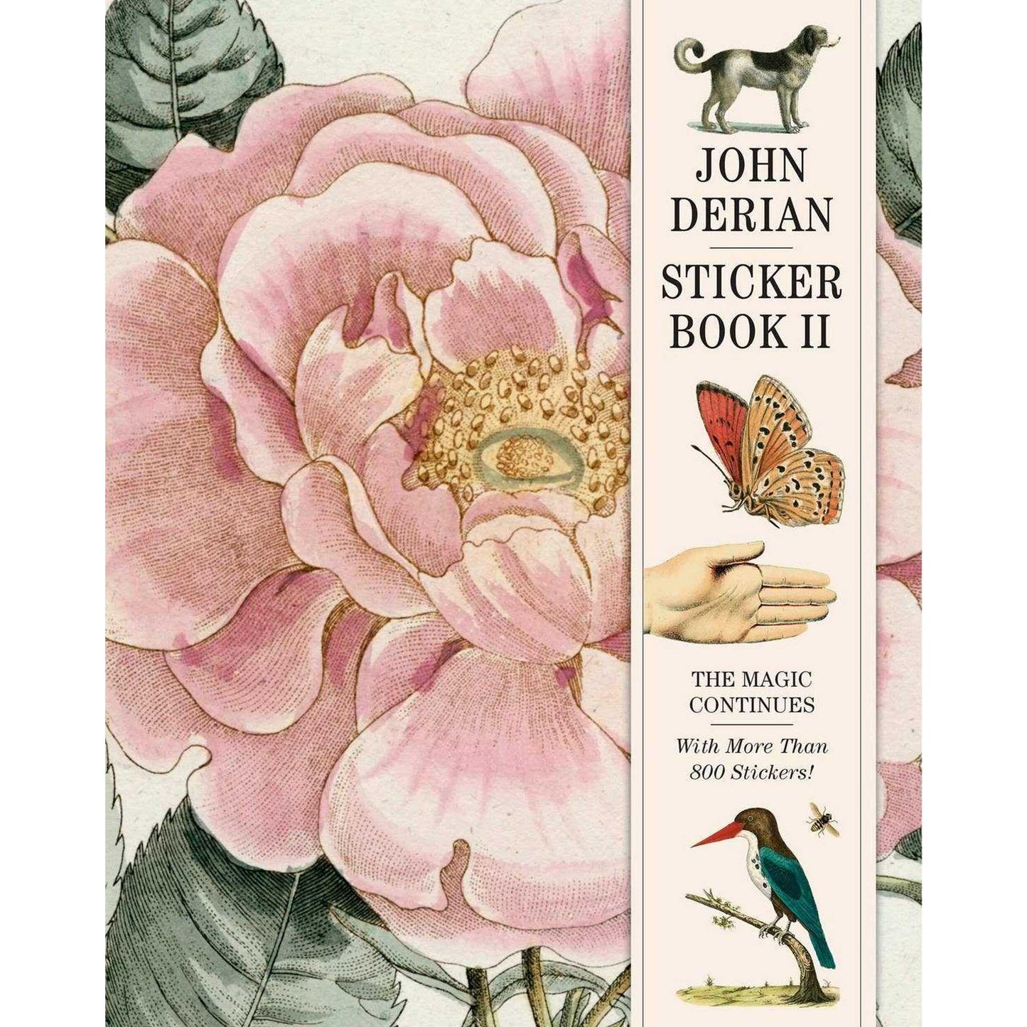 John Derian Sticker Book II cover featuring vintage floral and animal illustrations with over 800 stickers