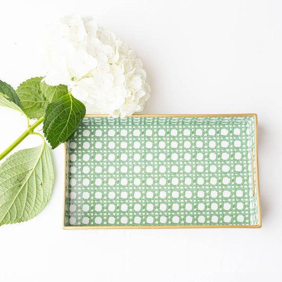 Green Cane Vanity Tray