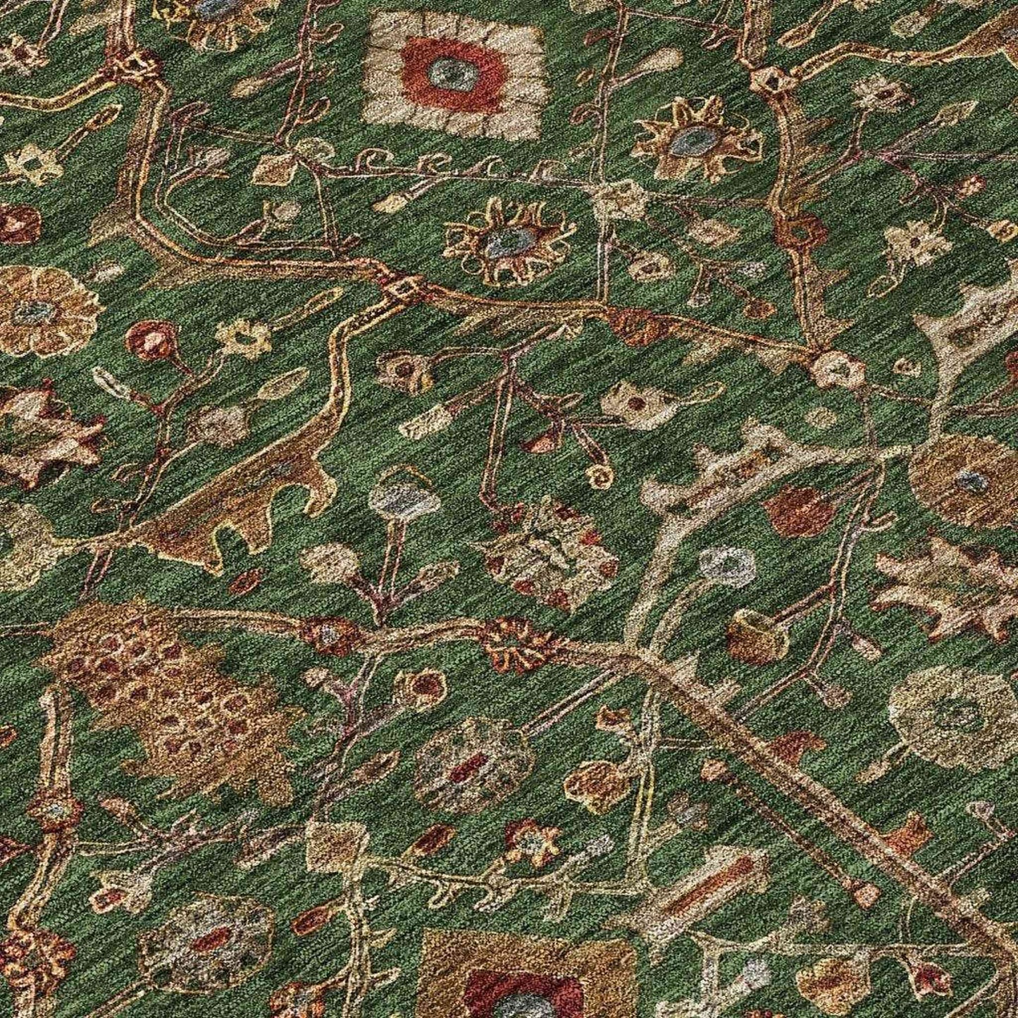 
                  
                    Emerald Medallion Washable Indoor - Outdoor Rug - Curated Home Decor
                  
                
