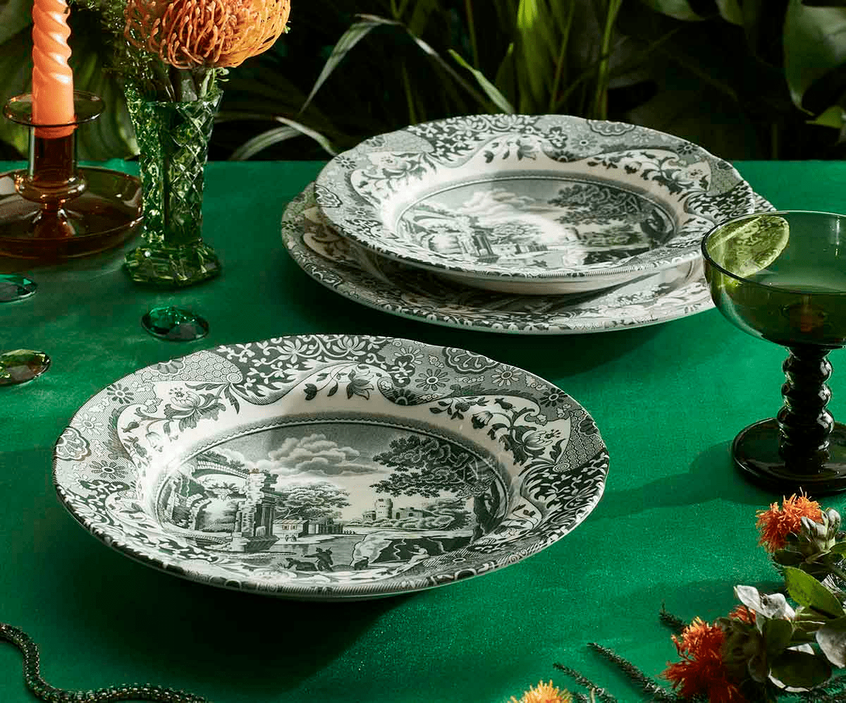 Heritage Green Italian SOUP PLATE 9" - Curated Home Decor