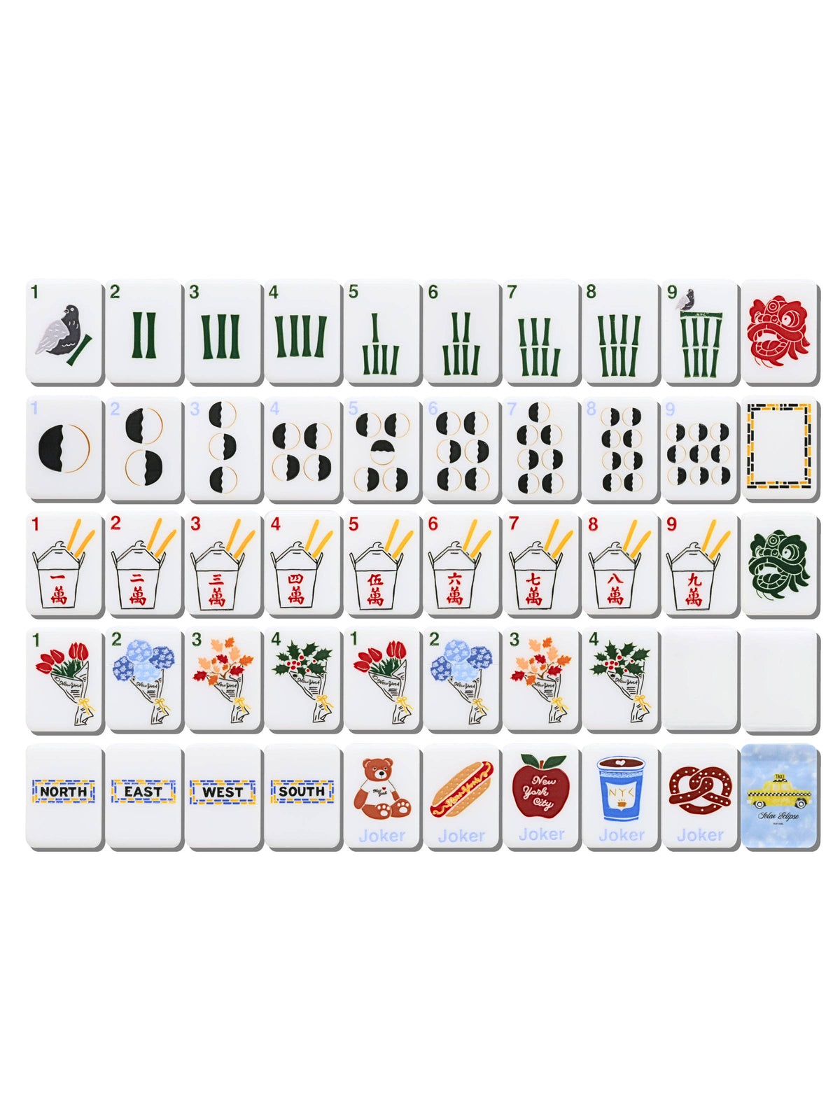 
                  
                    Solar Eclipse NYC mahjong set styled on a game night table
                  
                