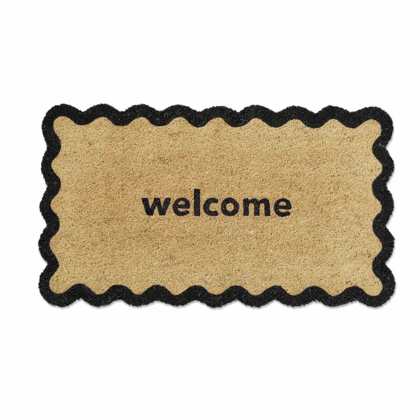 Entry Mat Welcome Scallop Shaped - Curated Home Decor