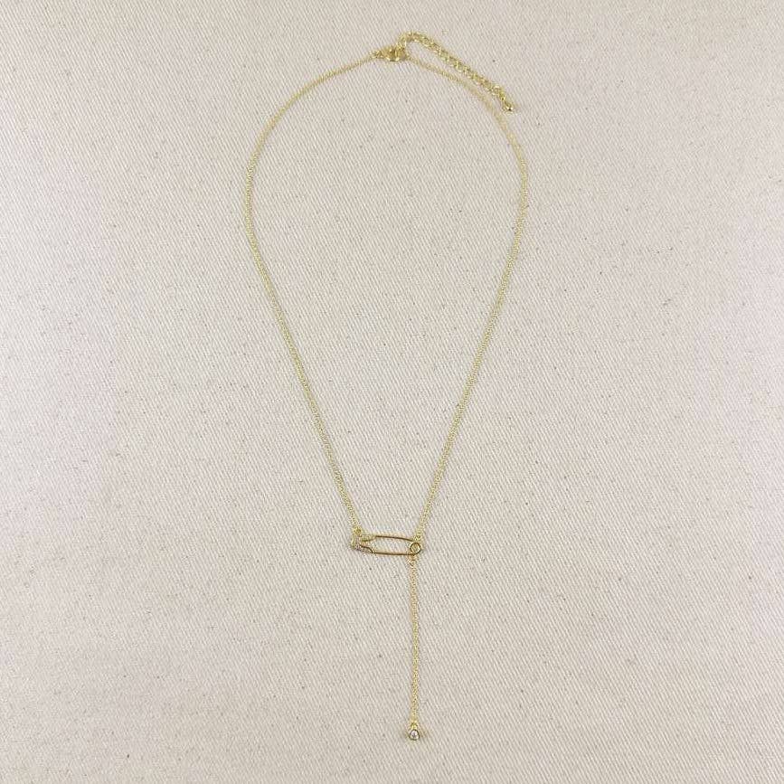 18k Gold Filled Safety Pin Necklace - Curated Home Decor