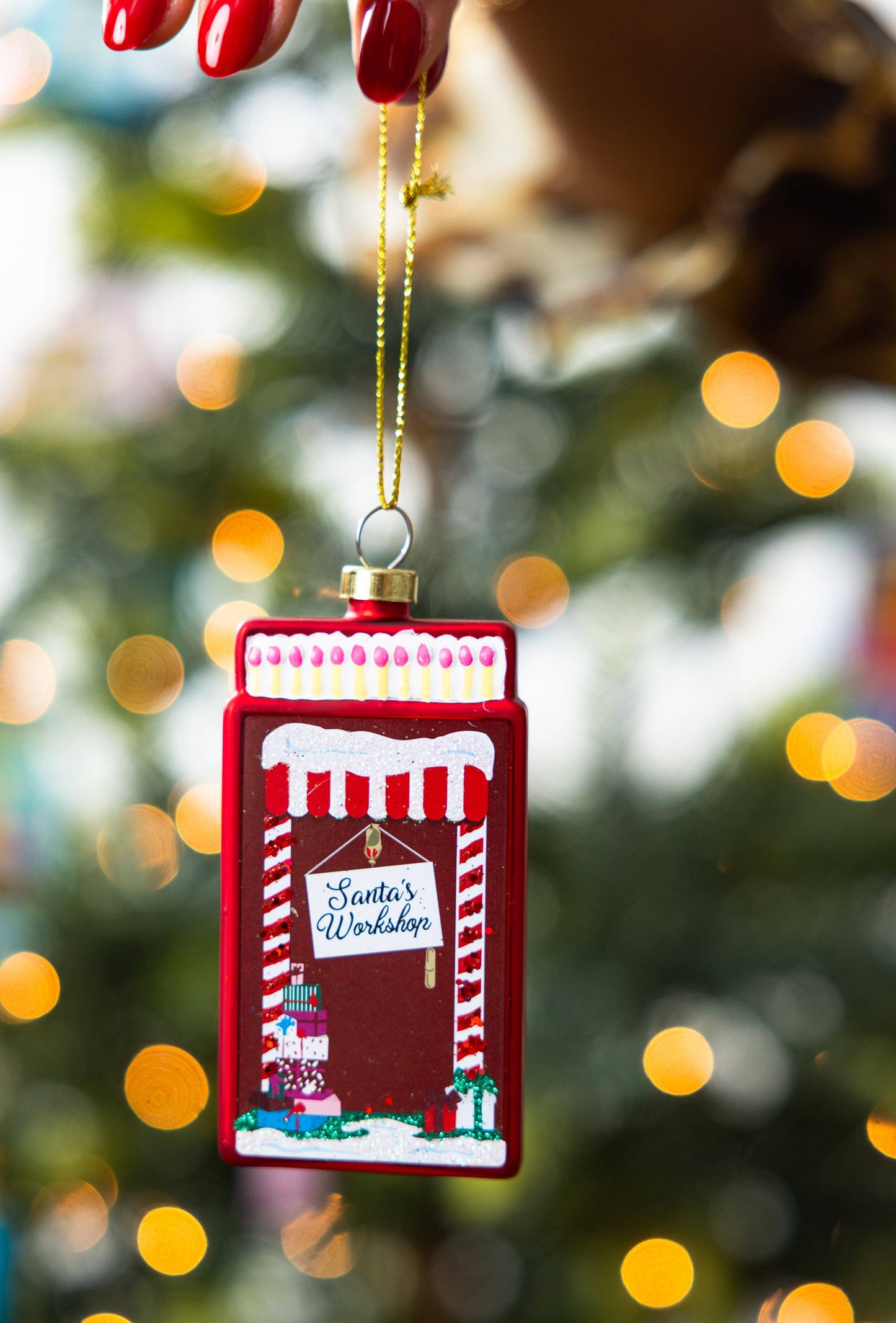 Santa's Workshop Matchbook Ornament - Curated Home Decor