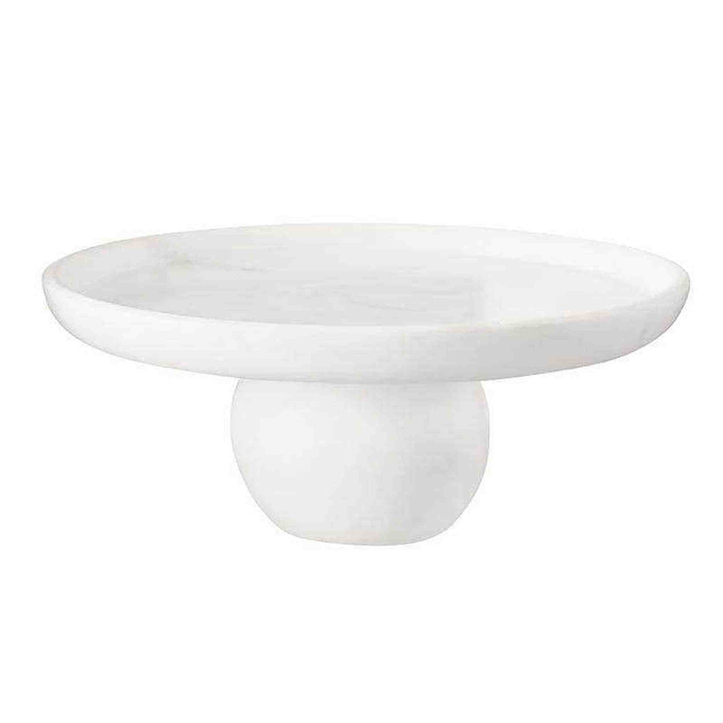White marble round pedestal with 10-inch diameter and 3.5-inch height for elegant display