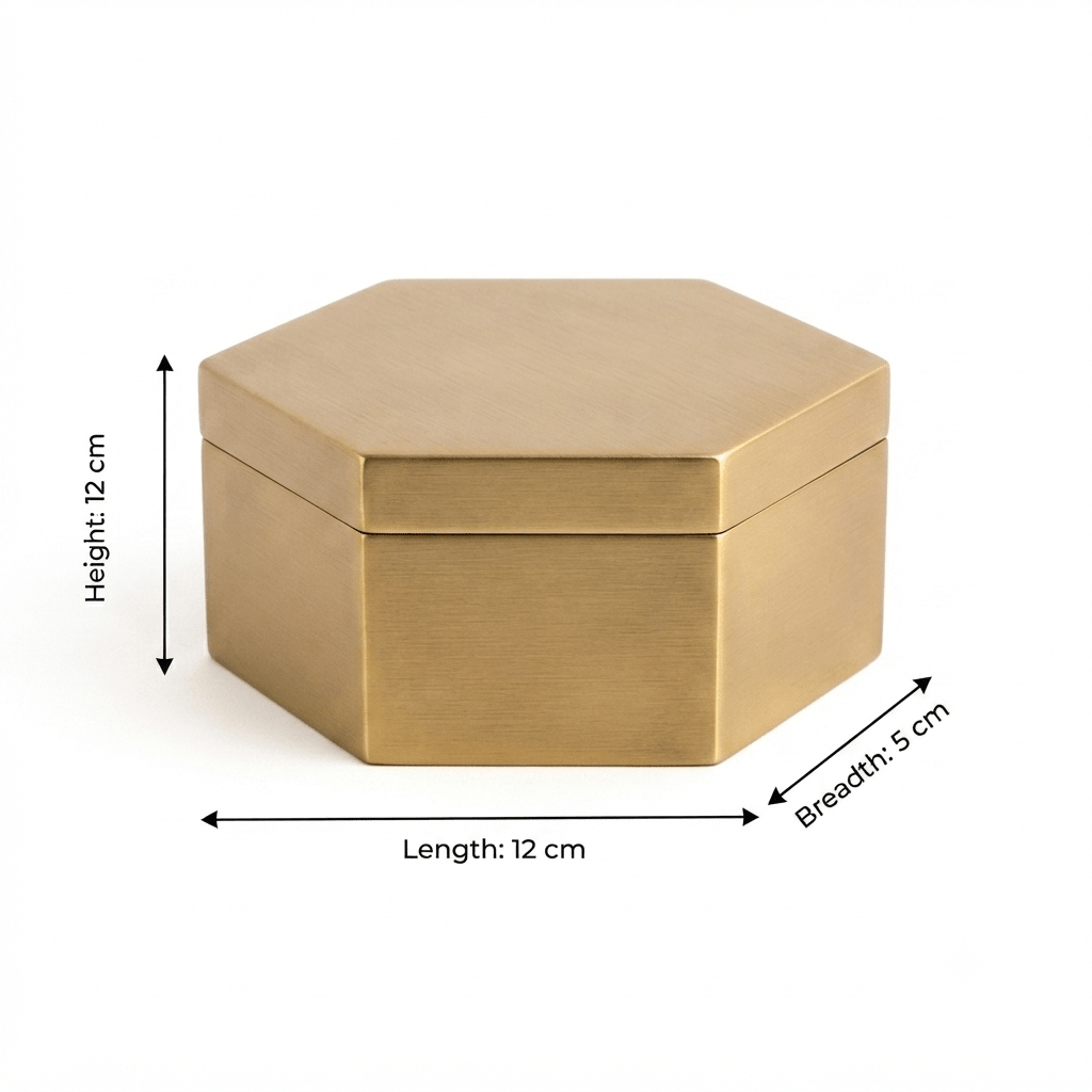 
                  
                    Gold Hexagon Iron Storage Box | Modern Decorative Organizer - Curated Home Decor
                  
                
