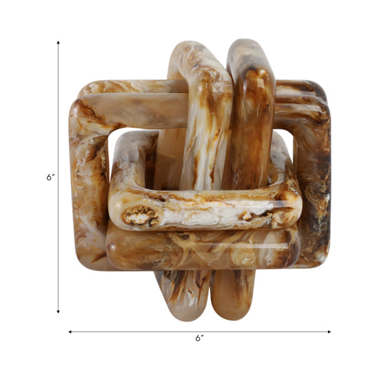 Tan 6 in. Marbled Resin Knot