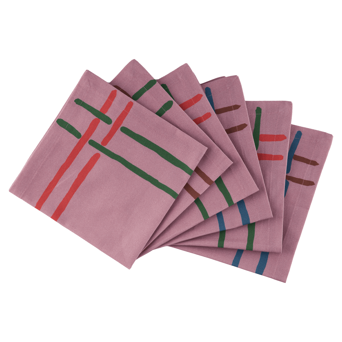 Modern Stripe Cotton Napkins – Set of 6 - Curated Home Decor