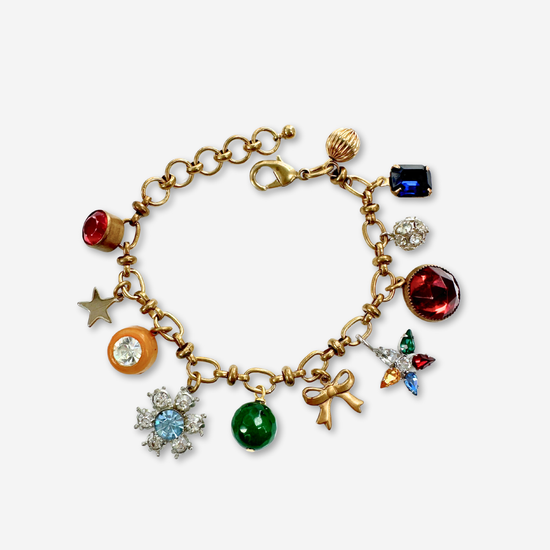 Repurposed Vintage Multicolor Charm Bracelet