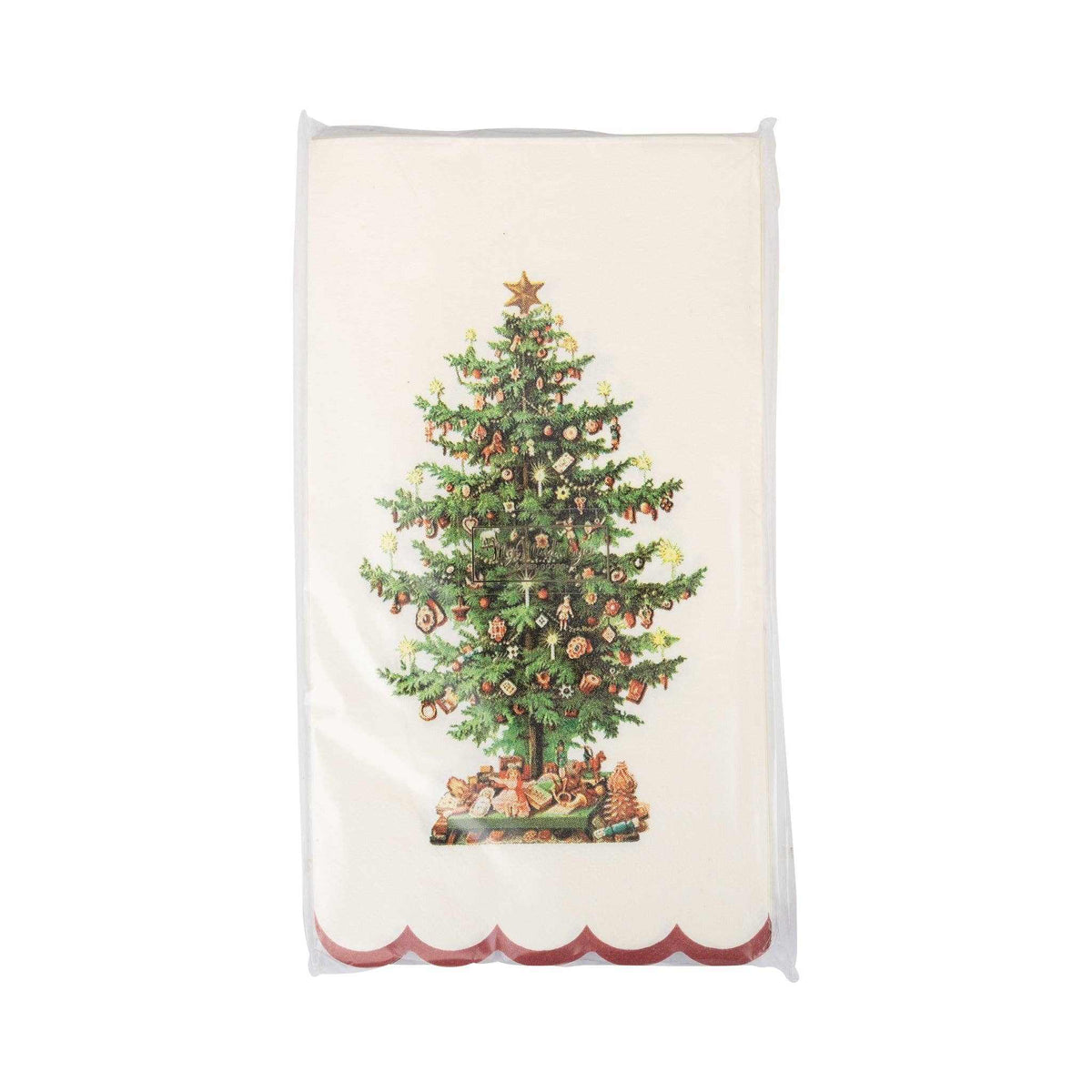 
                  
                    Set of 24 Tree Dinner Napkins with vintage Christmas tree design and absorbent paper for holiday table settings
                  
                