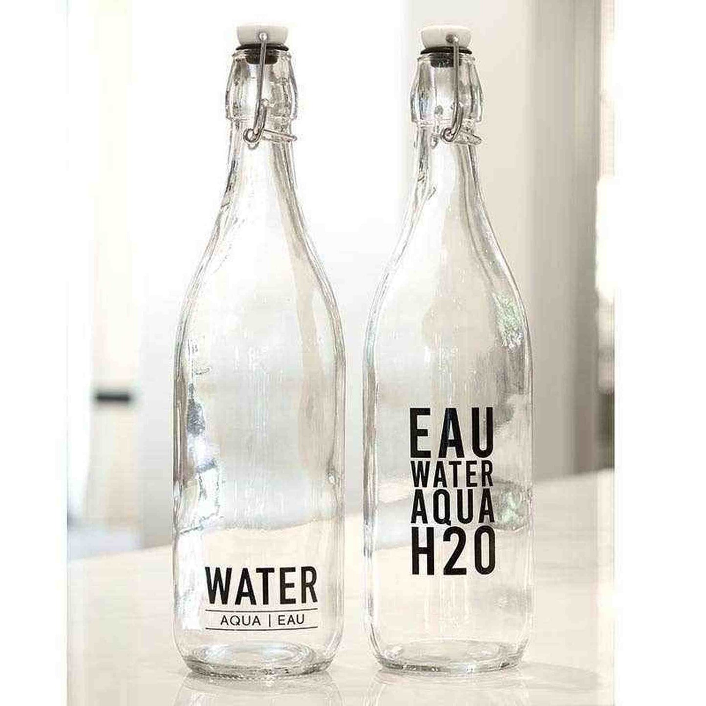 Elegant 12.5-inch glass Swing Top Water Bottle with airtight clamp closure and rubber gasket for fresh hydration