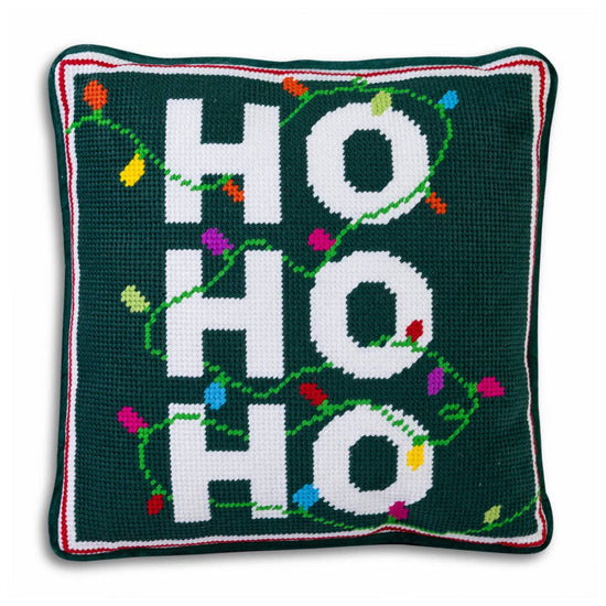 Ho Ho Ho Needlepoint Pillow - Curated Home Decor