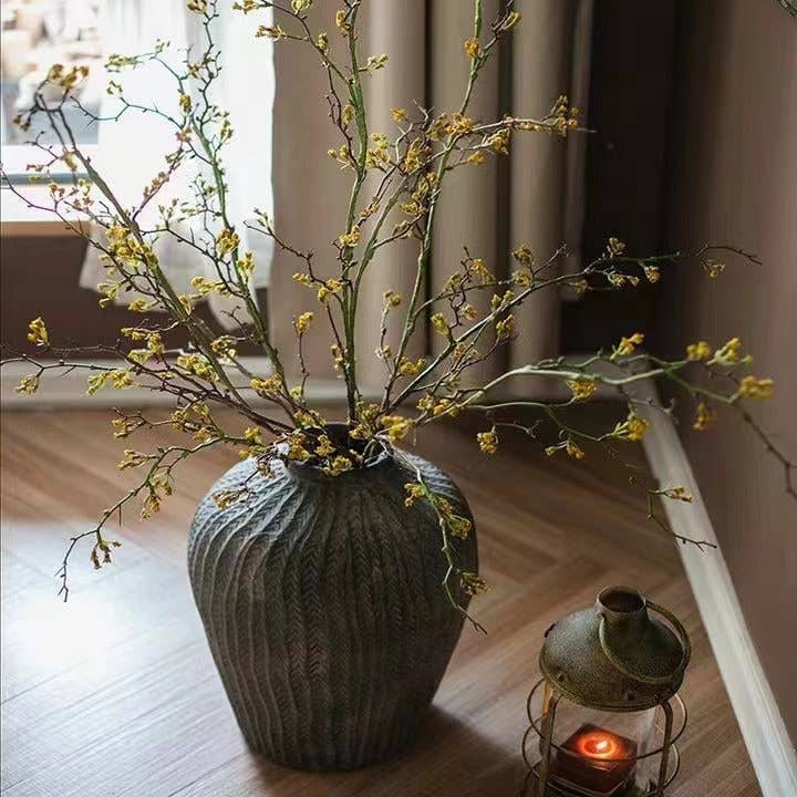 Long Weigela Flower Stem 63" Tall: Yellow / Five Stems - Curated Home Decor