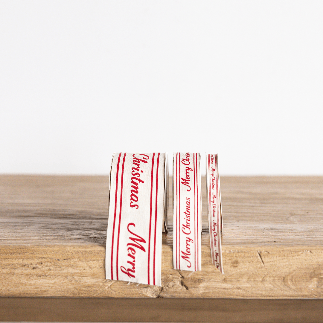 
                  
                    Red Cursive Merry Christmas Ribbon, 2" (Pre-Order: Ships Late September) - Curated Home Decor
                  
                