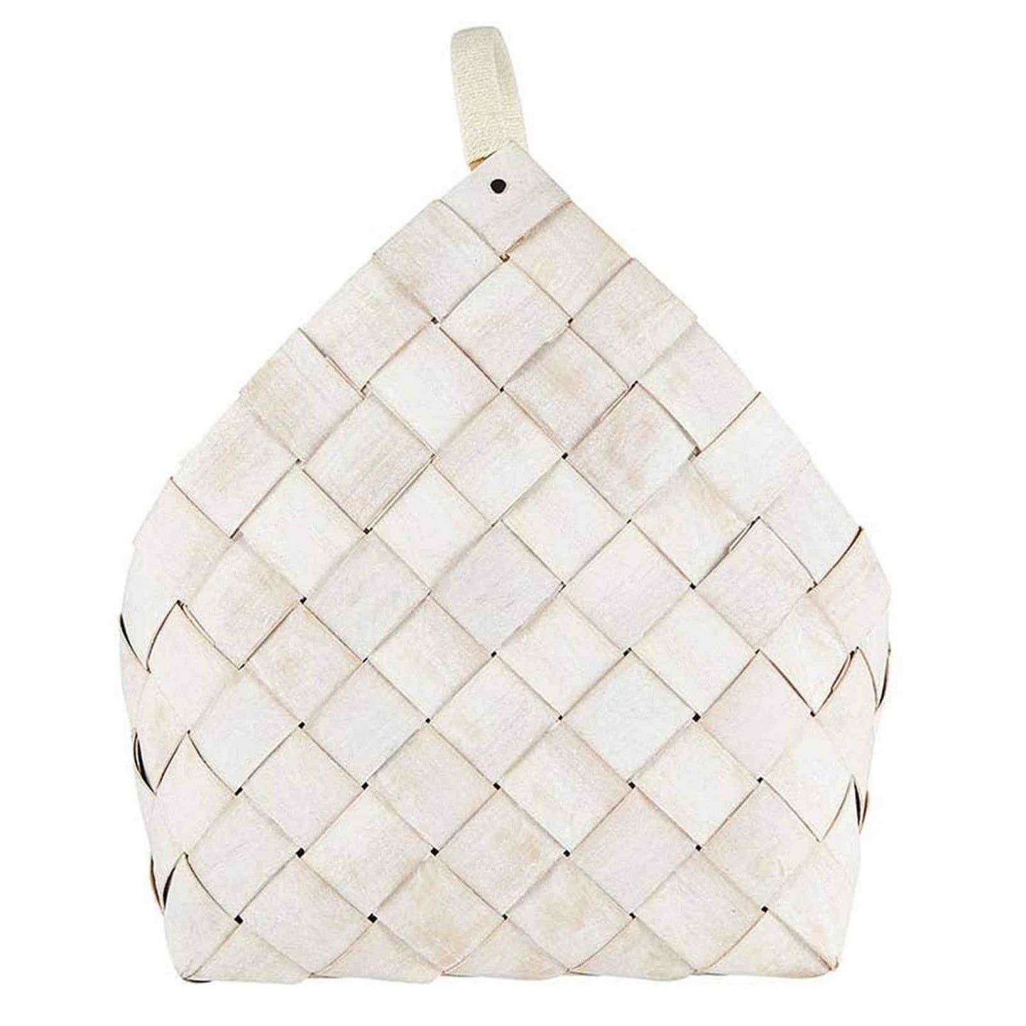 
                  
                    Set of 2 handcrafted nested wood fiber baskets in warm white for versatile storage and decor
                  
                