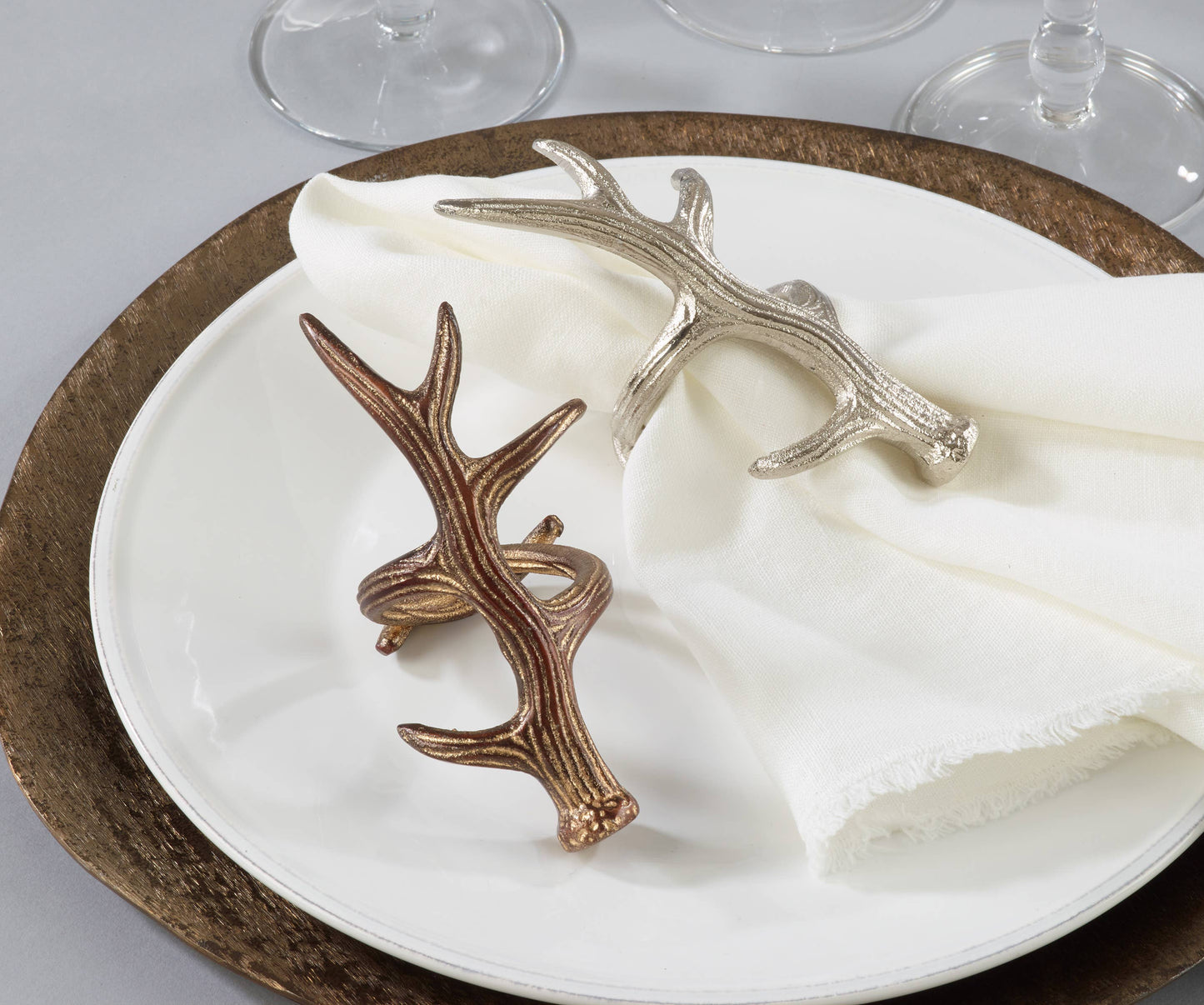 Antler Napkin Ring: Bronze - Curated Home Decor
