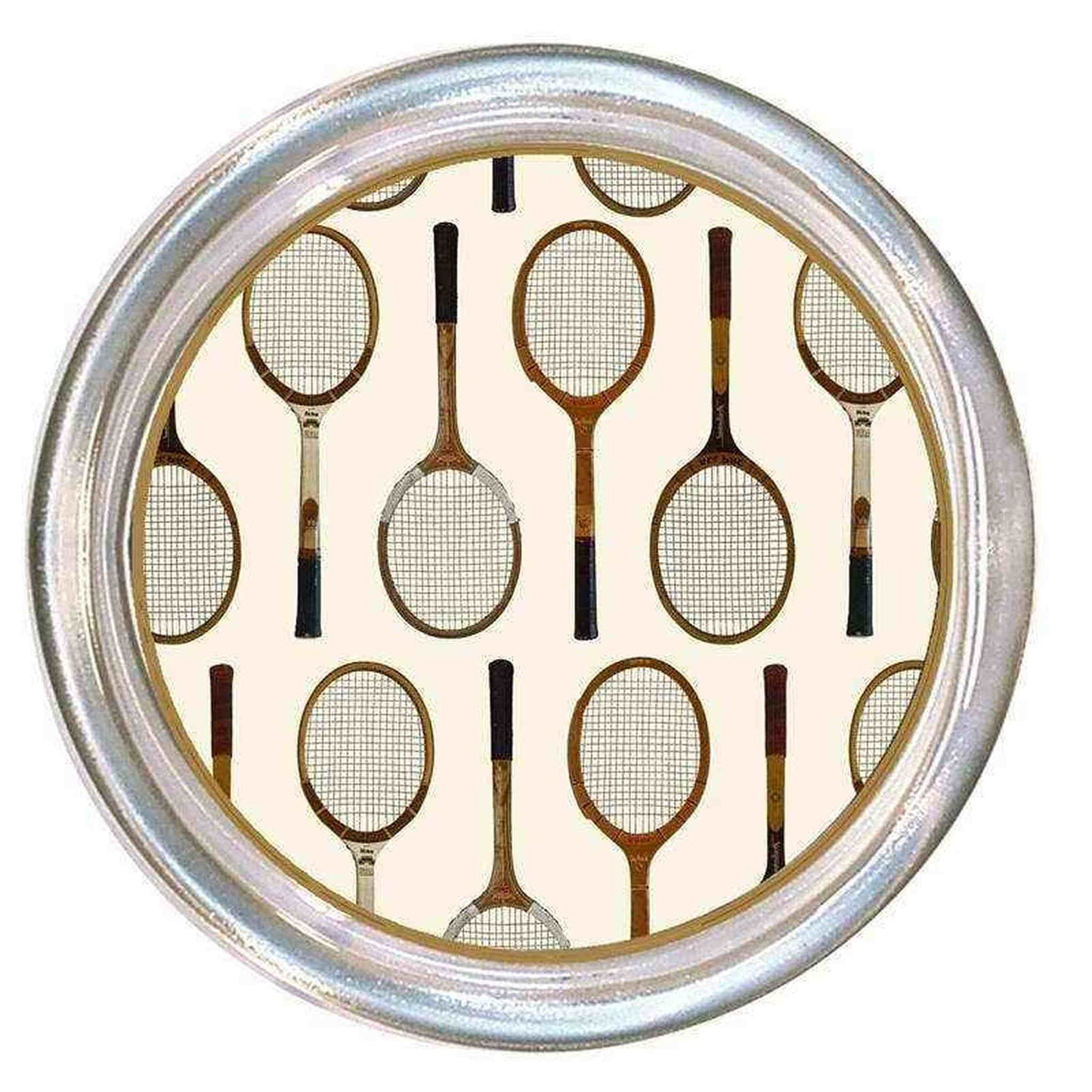 
                  
                    Antique Tennis Racket Pattern Ivory Coaster - Curated Home Decor
                  
                