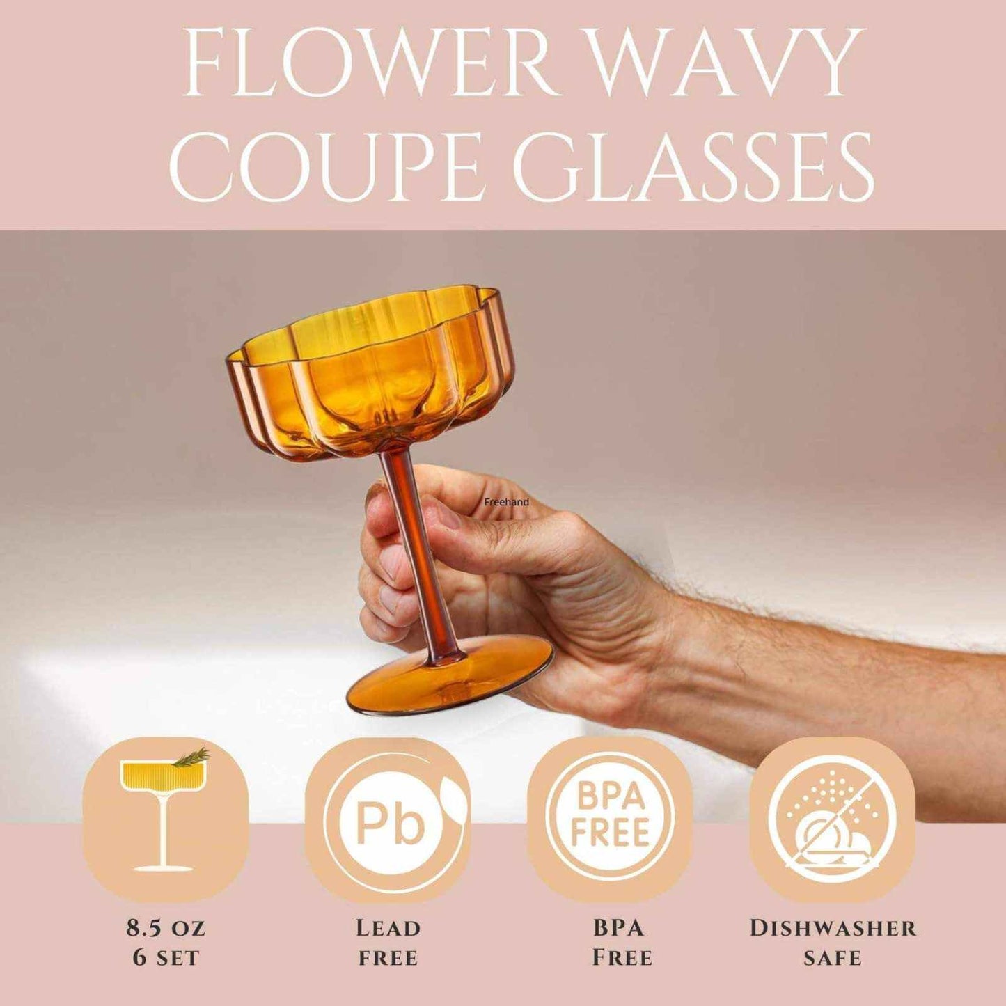 
                  
                    Acrylic Flower Wavy Coupe - Curated Home Decor
                  
                