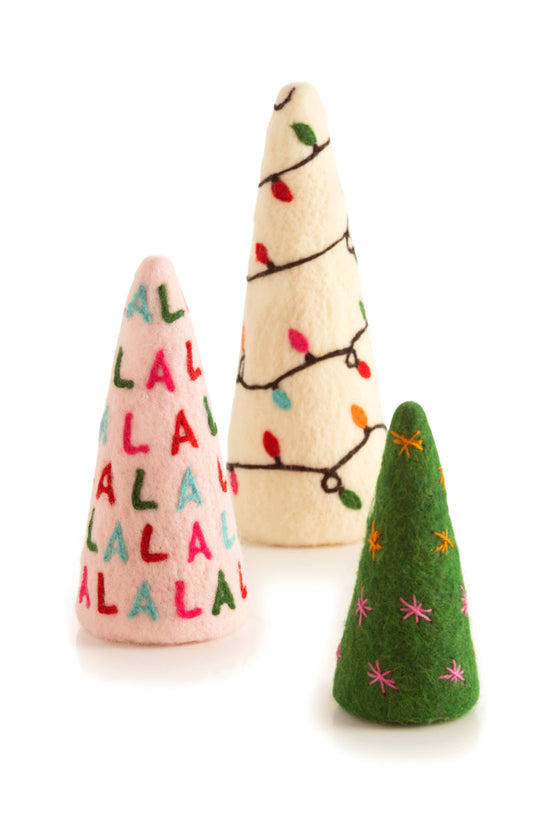 Shiraleah - ASSORTED SET OF 3 DECORATIVE CHRISTMAS TREES - Curated Home Decor