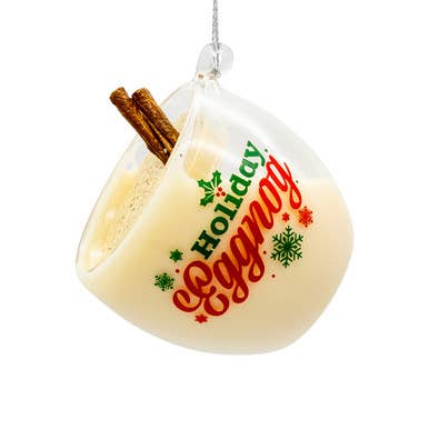 Glass Holiday Eggnog Ornament - Curated Home Decor