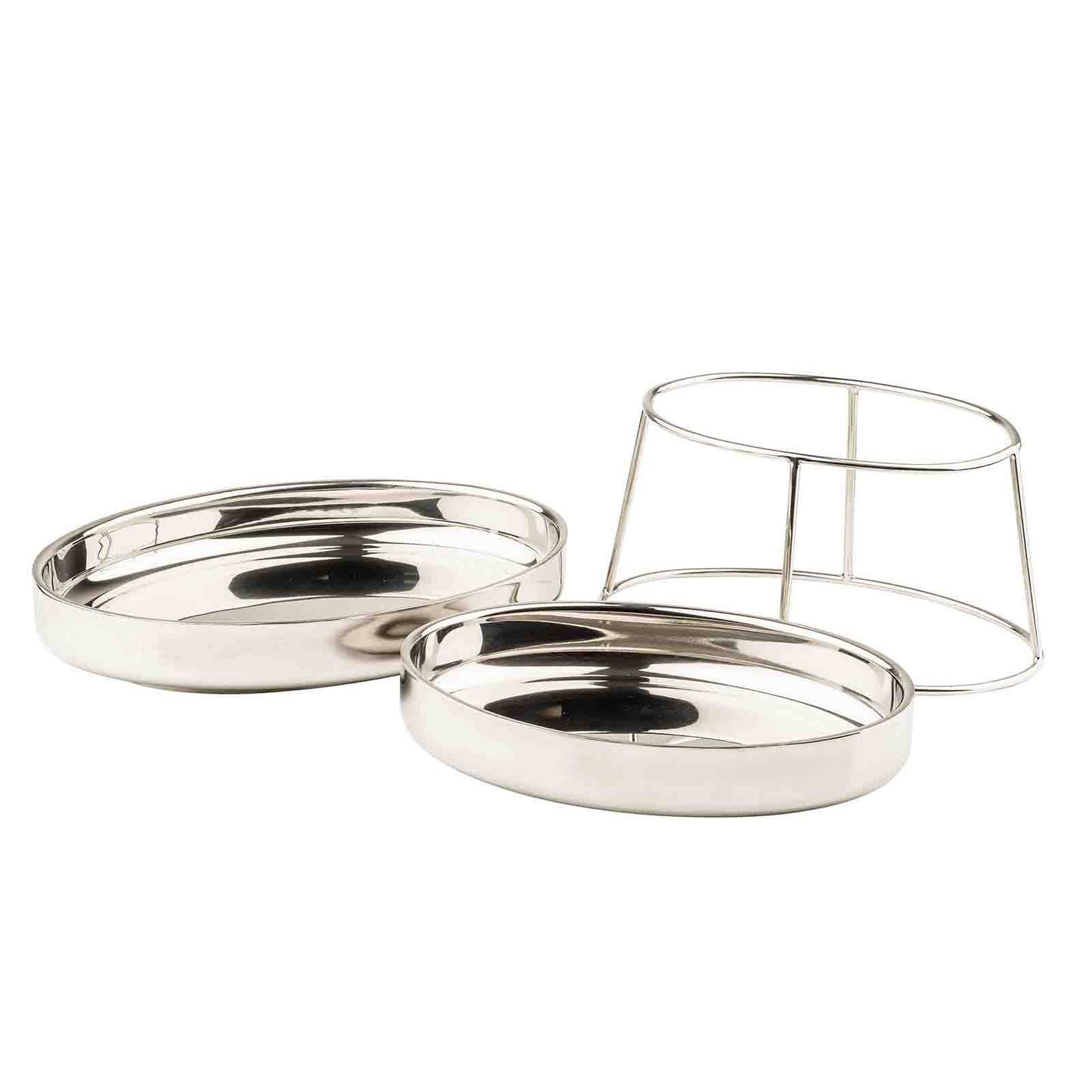 Oval 2 - Tiered Seafood Tower, Stainless Steel - Curated Home Decor