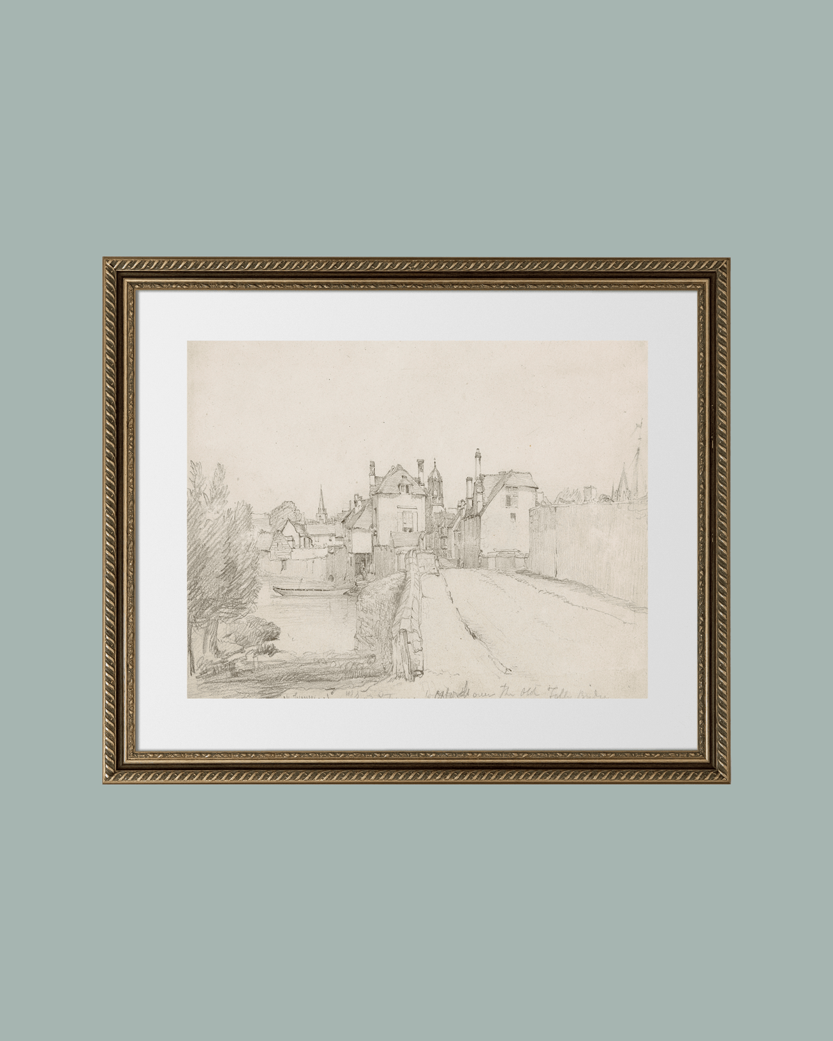 
                  
                    Oxford Bridge Sketch Antique Art Print: 5x7 - Curated Home Decor
                  
                