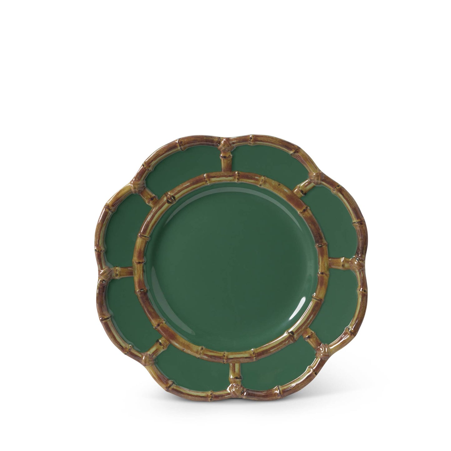 Green Cabana 8.75" Melamine Bamboo Rim Salad Plate