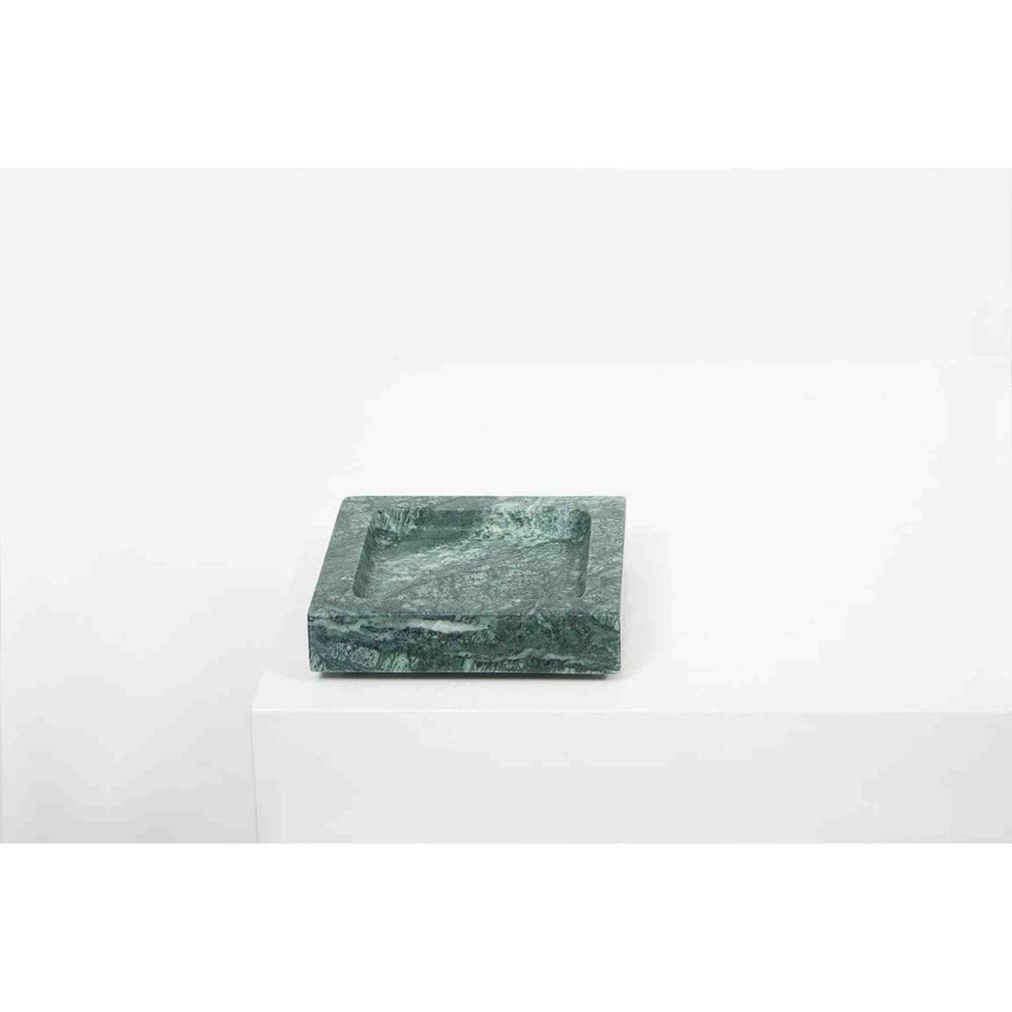 Empress Green Marble small square tray with honed surface and fine green veining