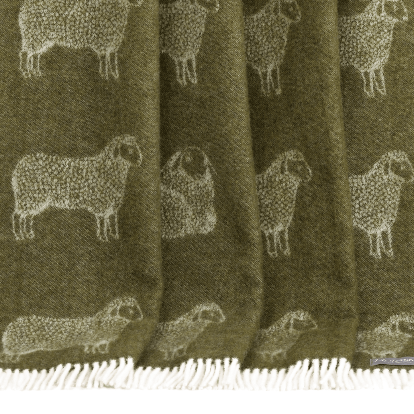 
                  
                    Moss Green Sheep Pure Wool Throw - Curated Home Decor
                  
                