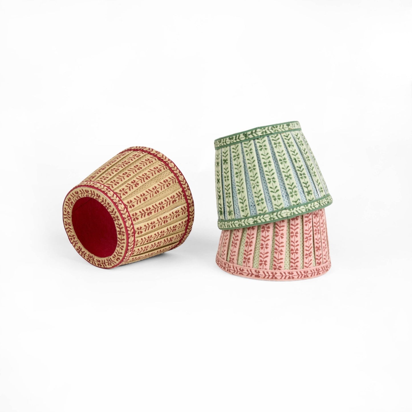 
                  
                    Block Printed Lampshade Cover - Mint Rose Rhea - Curated Home Decor
                  
                