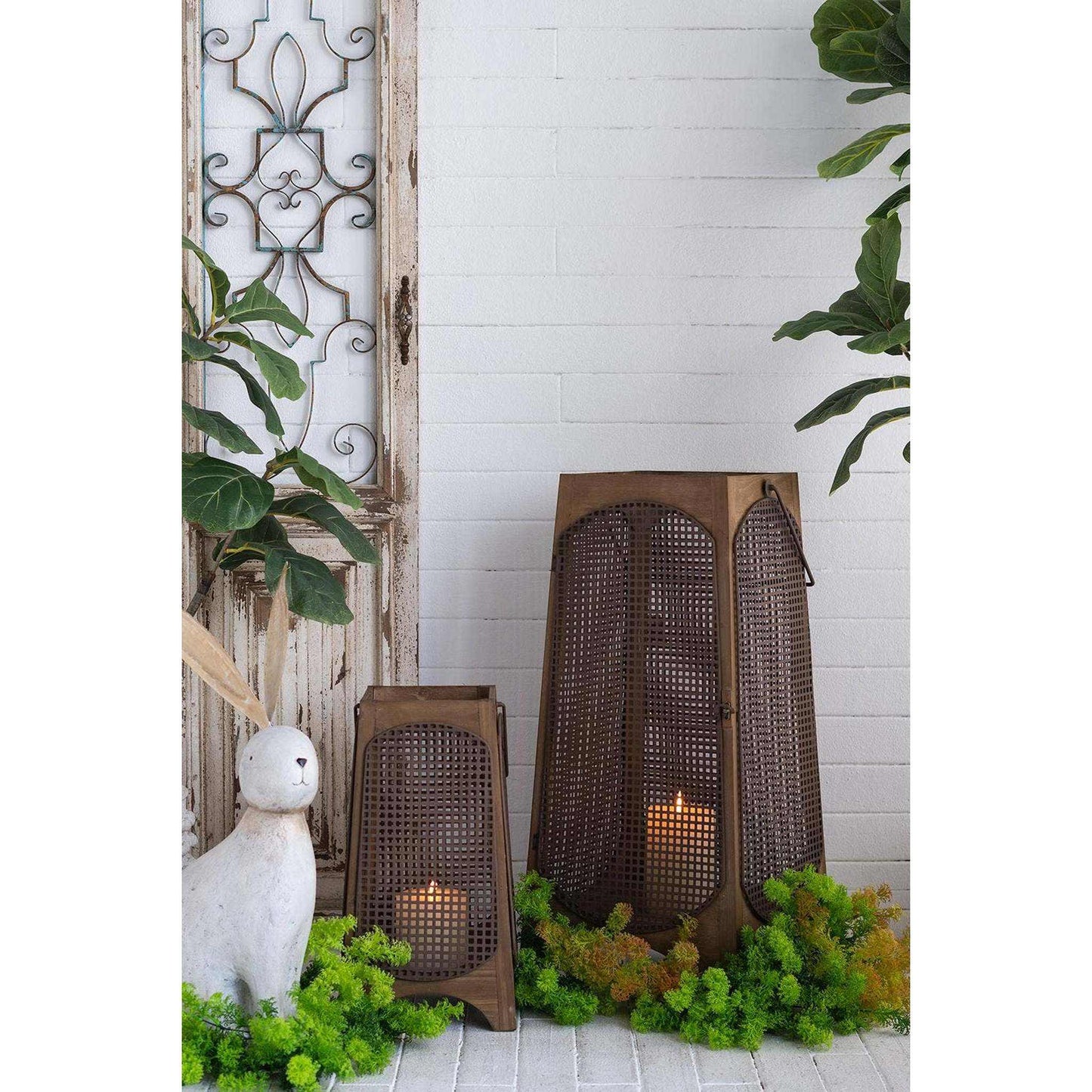 
                  
                    S/2 Weathered Brown Lanterns with Arched Legs 29.5"/17.5" - Curated Home Decor
                  
                