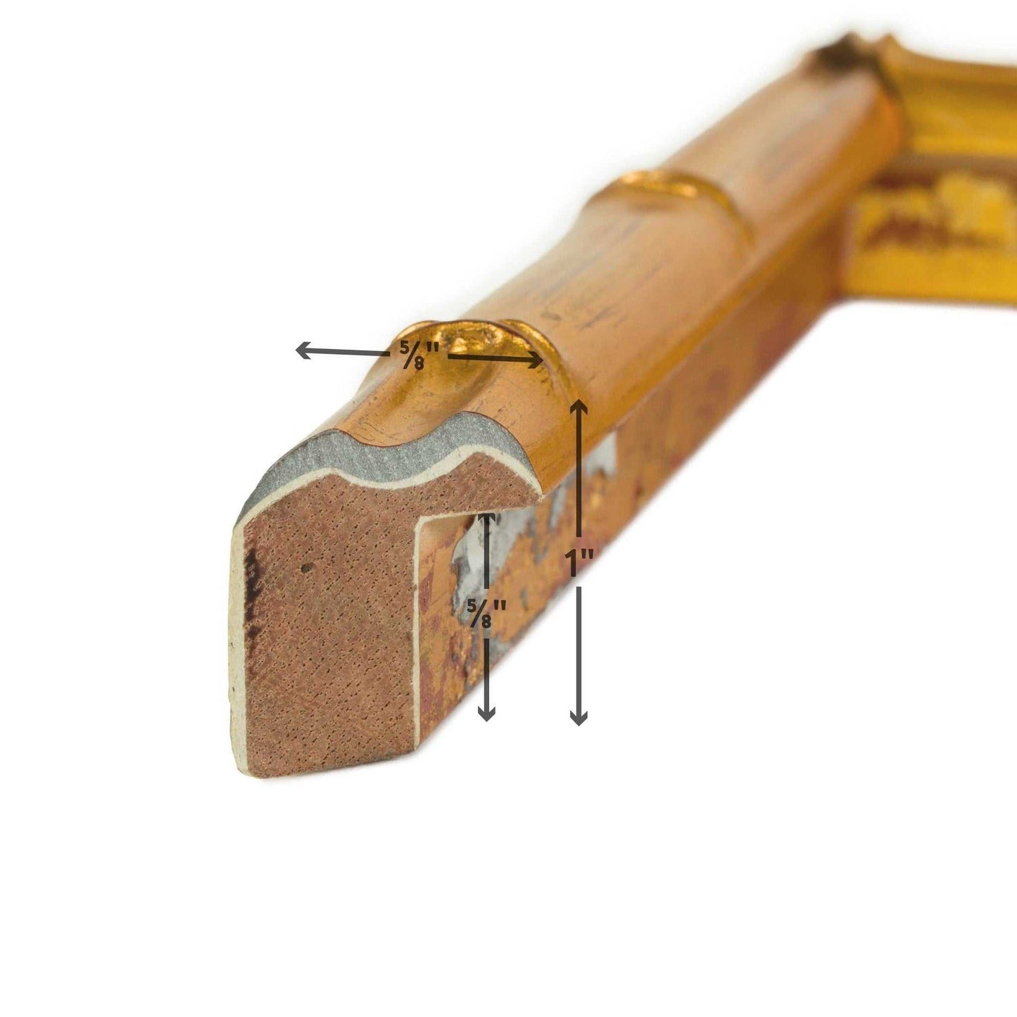 Vintage bamboo 5x7 picture frame with faux bamboo finish and thin profile, assembled and ready to hang