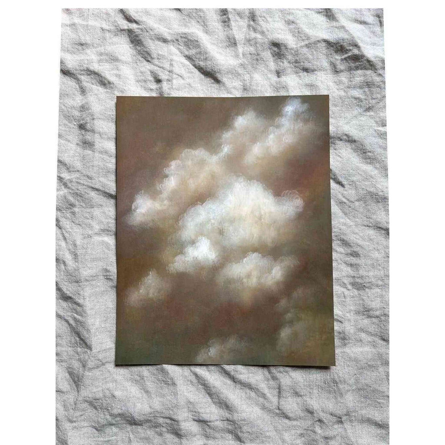 "Whisper" Art Print 5x7 inches with brown, pink, and green sky on archival paper