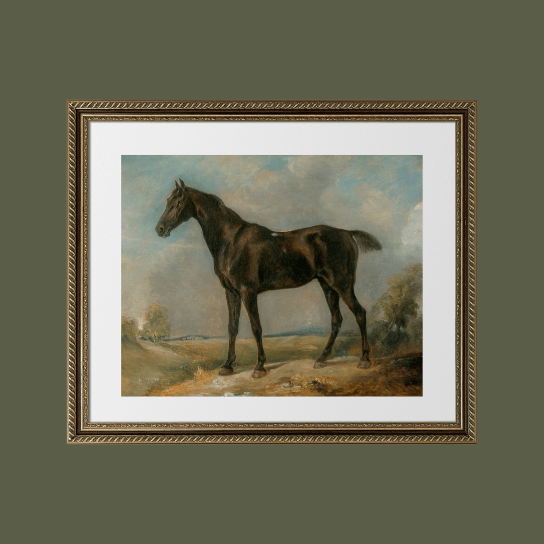 
                  
                    Black Riding Horse Antique Art Print - Curated Home Decor
                  
                