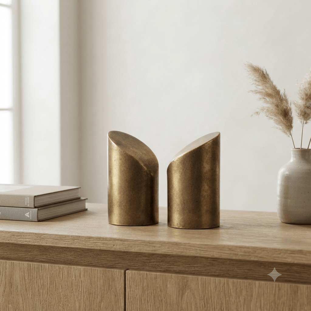 Modern Aluminium Bookends Set - Curated Home Decor